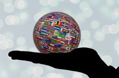Hand with globe